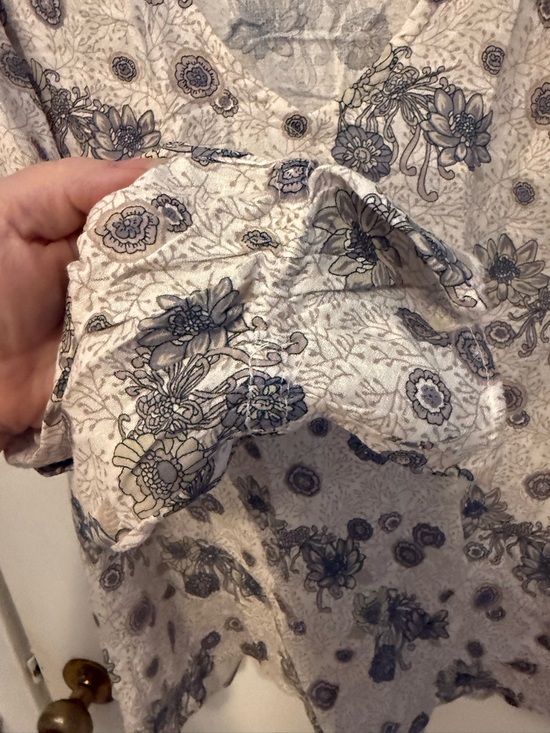 Lucky Brand Boho Peasant Cottage Long Sleeve Blouse V Neck Sz XL - Picture 2 of 5